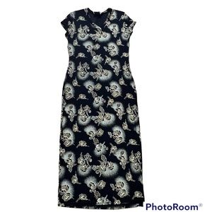 VTG 90s/Y2K Jananas black stretchy form fitting maxi dress